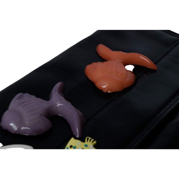 Cara Navy Clutch Bag Custom Fish Sea Pinned Purse Vintage Accessories - Picture 10 of 11